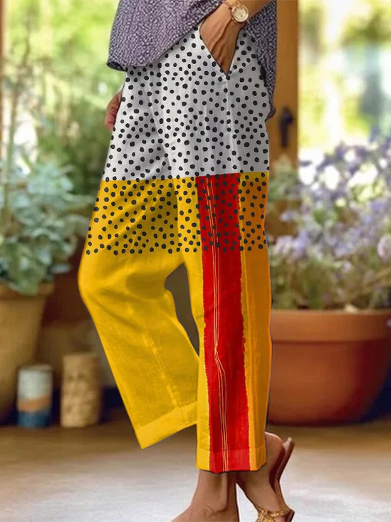 Women Abstract Long Pants Casual Spring/Fall Trousers