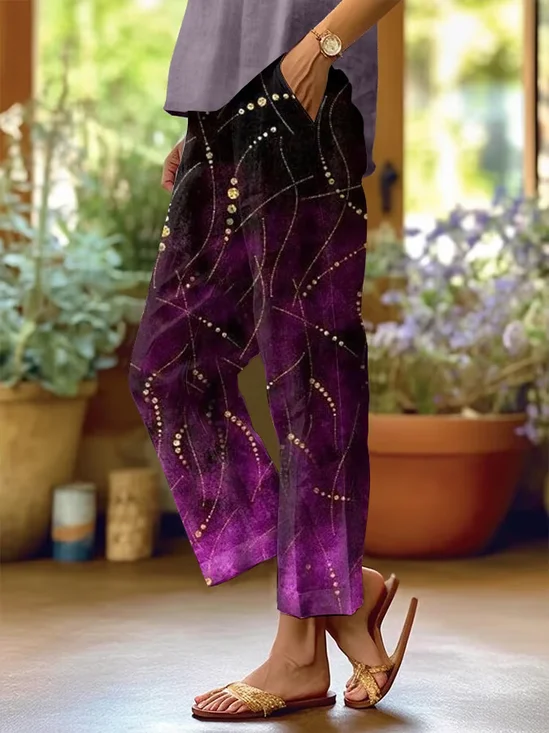 Women Abstract Long Pants Casual Spring/Fall Trousers