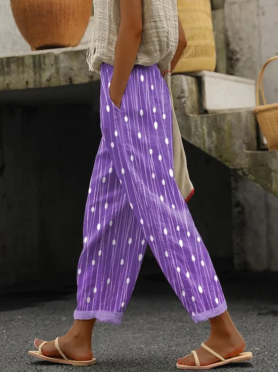 Women Striped Long Pants Casual Spring/Fall Trousers