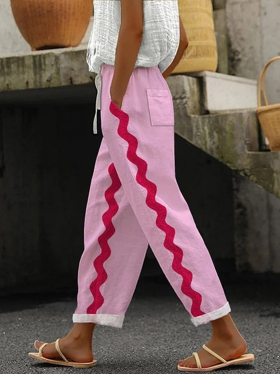 Women Abstract Long Pants Casual Spring/Fall Trousers