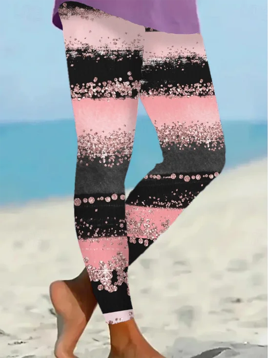 Women Abstract Casual All Season Printing Long Leggings