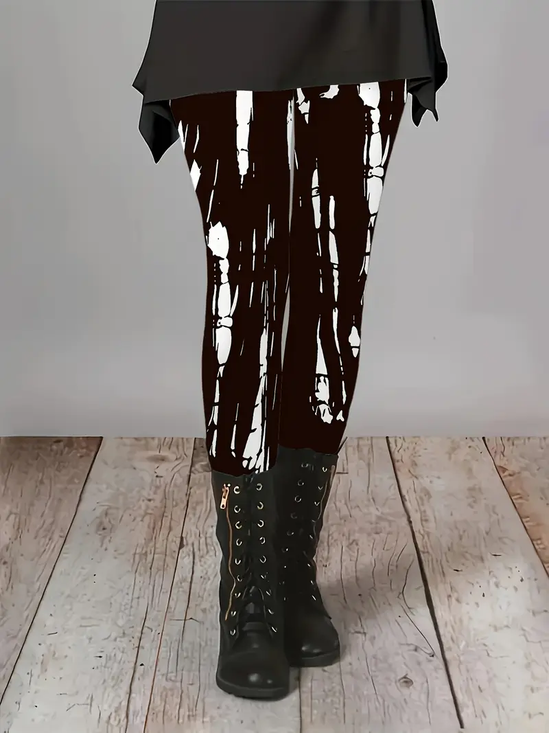 Women Abstract Casual All Season Printing Long Leggings