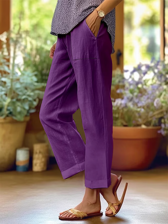 Women Plain Long Pants Casual Spring/Fall Trousers