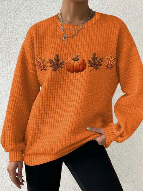 Women Halloween Crew Neck Casual Spring/Fall Long Sleeve Sweatshirt