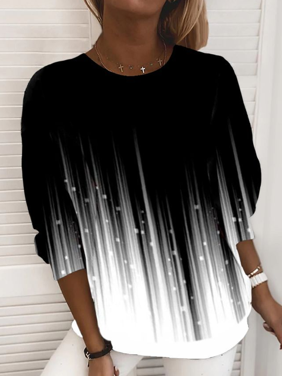 Women Abstract Crew Neck Printing Casual Spring/Fall Long Sleeve Sweatshirt