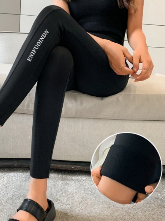 Women Plain Casual All Season Split Joint Long Leggings