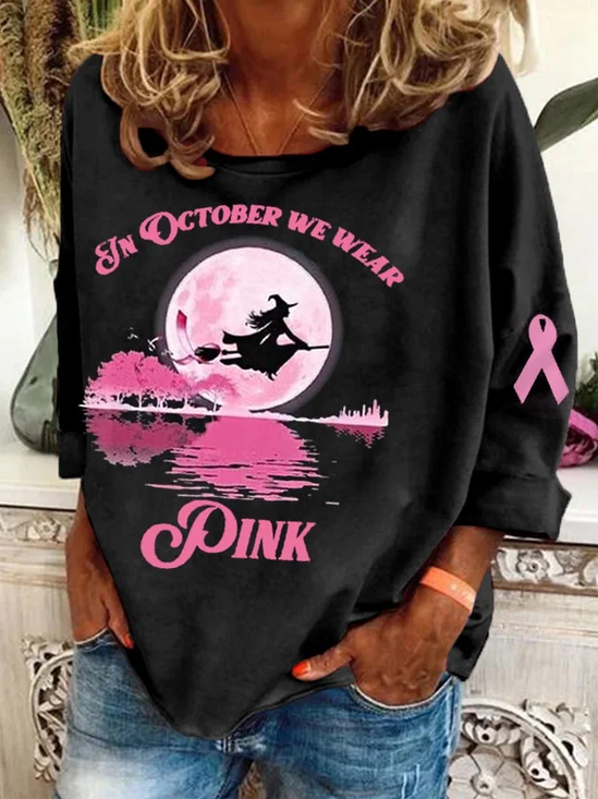 Women Text Letters Long Sleeve Tee T-shirt Crew Neck Printing Casual Spring/Fall Graphic Tee Top