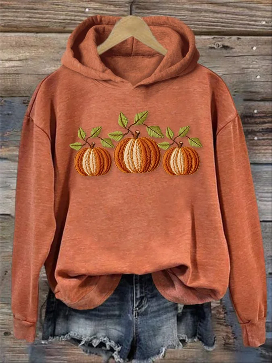 Women Halloween (pumpkin) Spring/Fall Printing Long Sleeve Casual Daily Hoodie