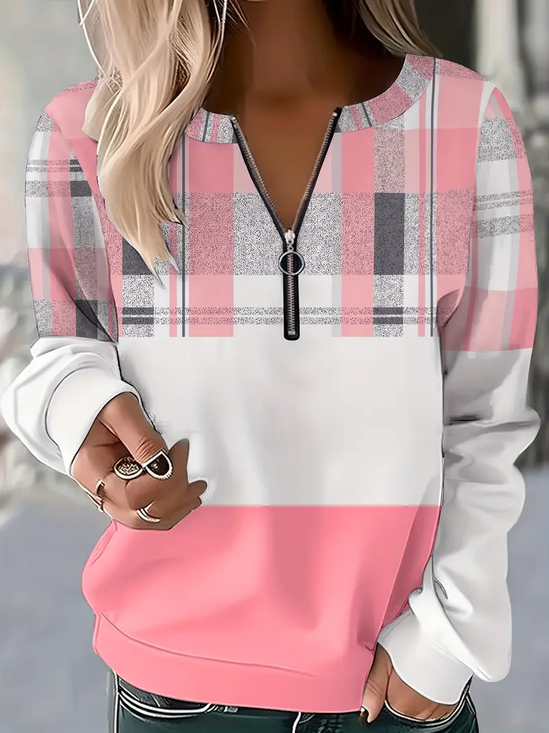 Women Abstract Crew Neck Printing Casual Spring/Fall Long Sleeve Sweatshirt