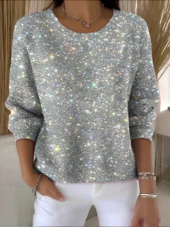 Women Halloween Spring/Fall Vintage Long Sleeve Crew Neck Cotton Sweater