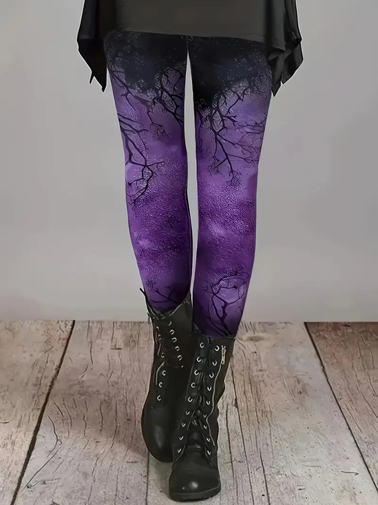 Women Halloween Casual All Season Printing Long Leggings