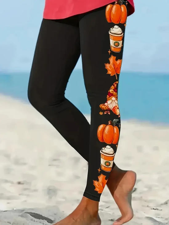 Women Halloween Casual All Season Printing Long Leggings