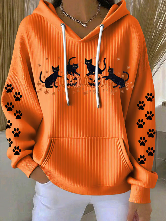 Women Cat Spring/Fall Long Sleeve Casual Daily Hoodie