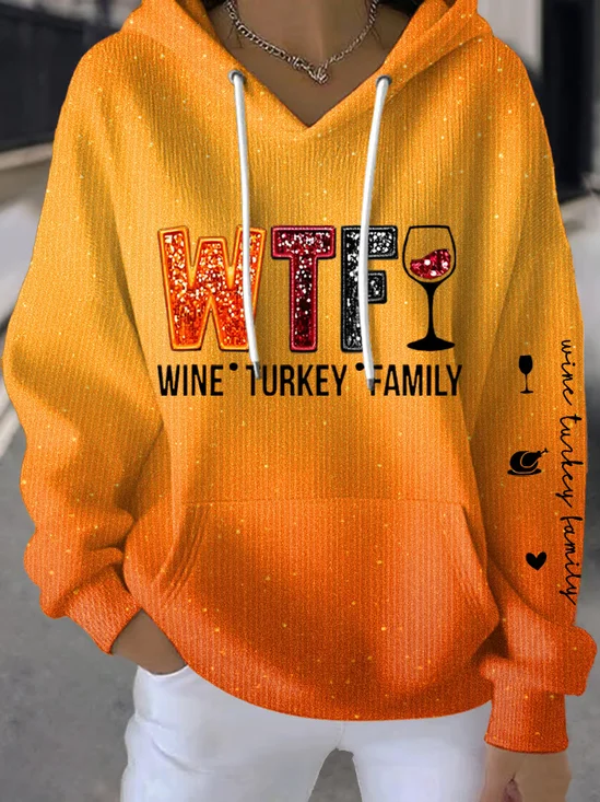 Women Text Letters Spring/Fall Printing Long Sleeve Casual Daily Hoodie