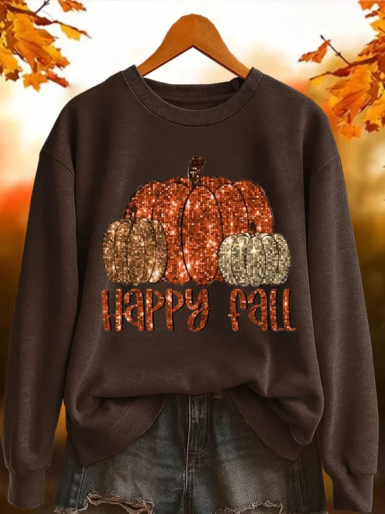 Women Text Letters Crew Neck Printing Casual Spring/Fall Long Sleeve Sweatshirt