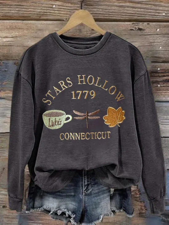 Women Text Letters Crew Neck Printing Casual Spring/Fall Long Sleeve Sweatshirt