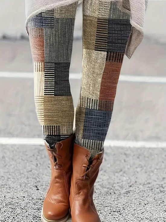Women Abstract Casual All Season Printing Long Leggings