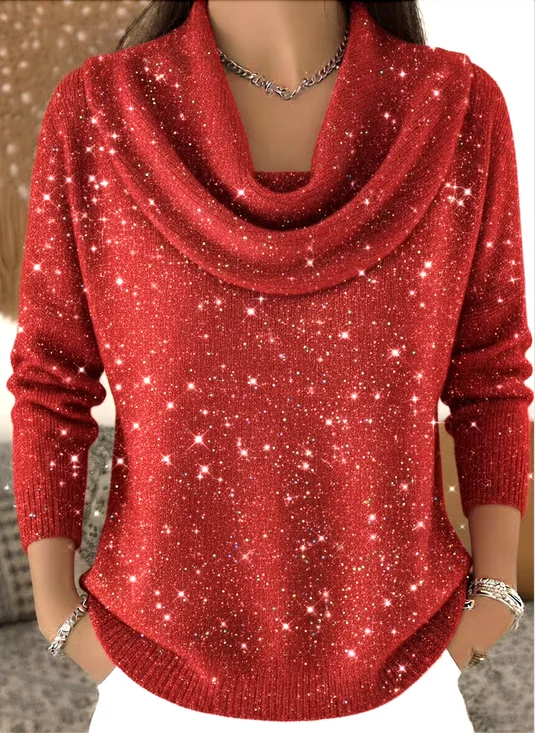 Women Plain Spring/Fall Casual Long Sleeve Crew Neck Cotton Sweater