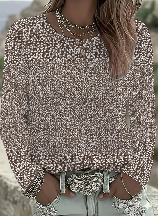 Women Floral Long Sleeve Tee T-shirt Crew Neck Printing Casual Spring/Fall Graphic Tee Top