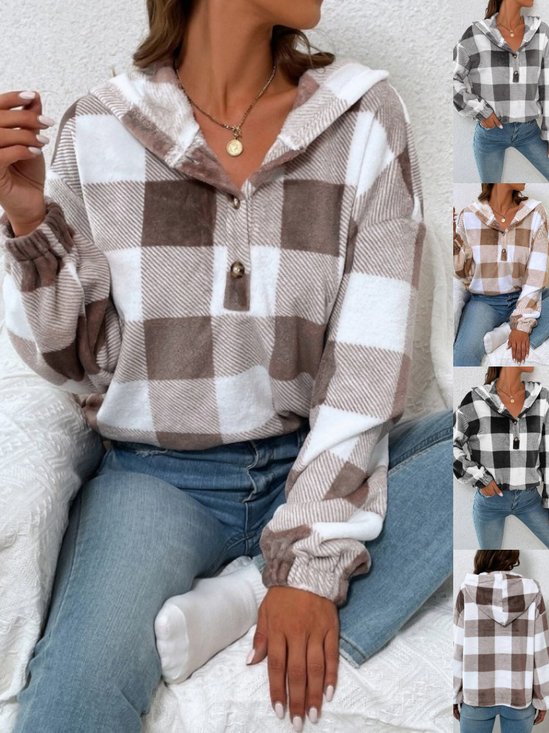 Women Geometric Hoodie Printing Vintage Spring/Fall Long Sleeve Sweatshirt
