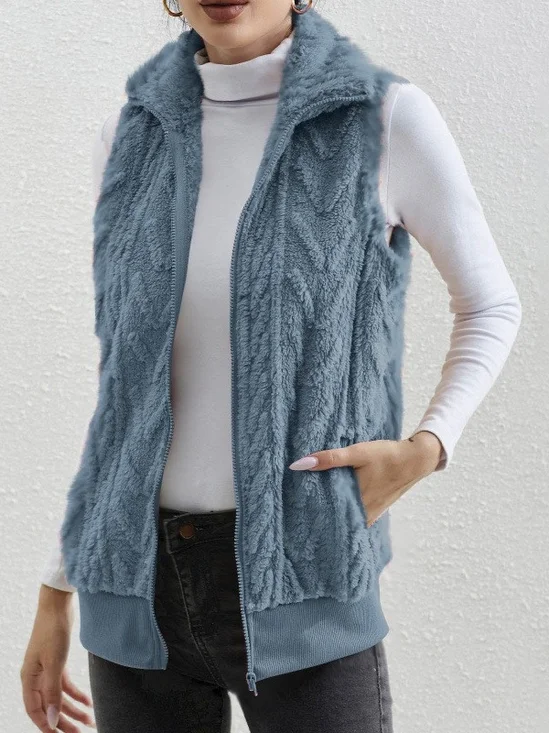 Polyester Cotton Stand Collar Elegant Vest