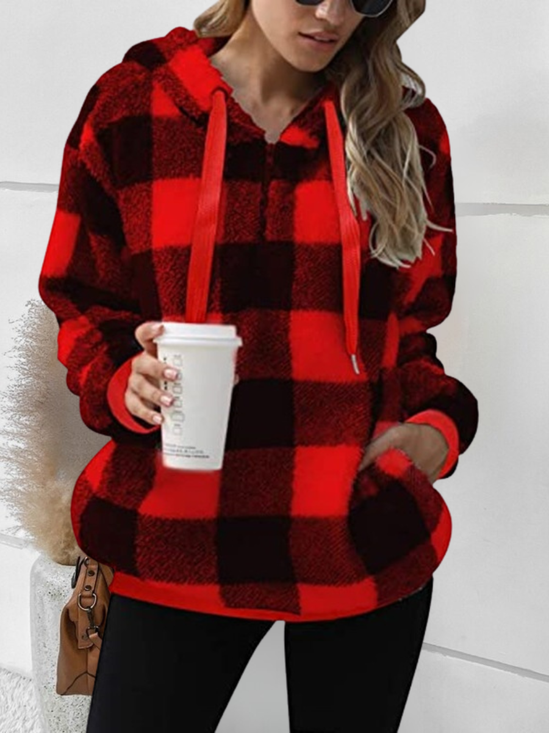 Women Color Block Hoodie Printing Vintage Spring/Fall Long Sleeve Sweatshirt