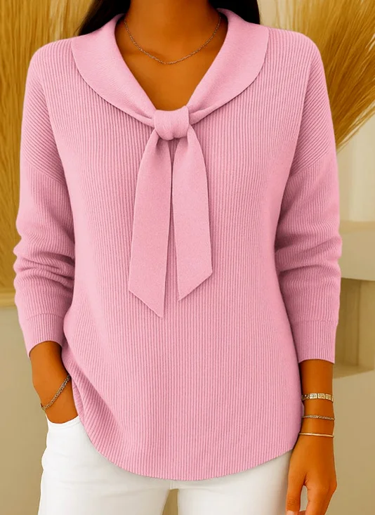 Women Plain Spring/Fall Casual Long Sleeve V Neck Cotton Sweater