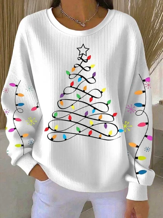 Women Christmas Crew Neck Casual Spring/Fall Long Sleeve Sweatshirt
