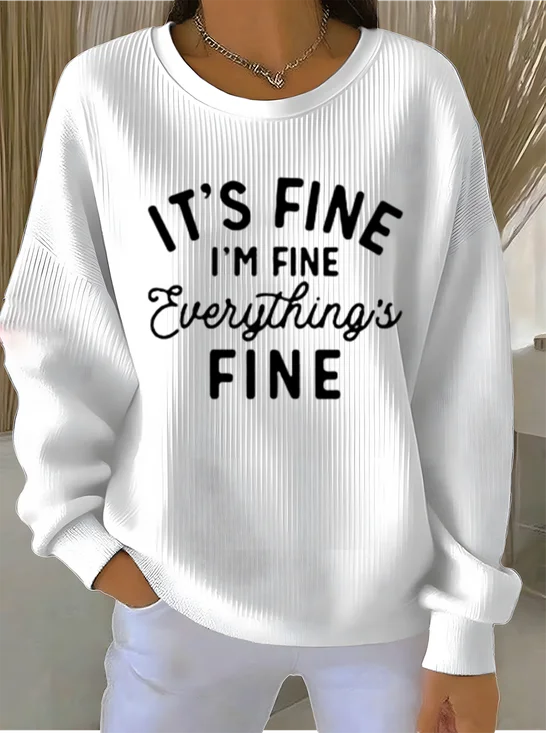 Women
                      Letter Pattern Crew Neck Vintage Spring/Fall Long
                      Sleeve Sweatshirt