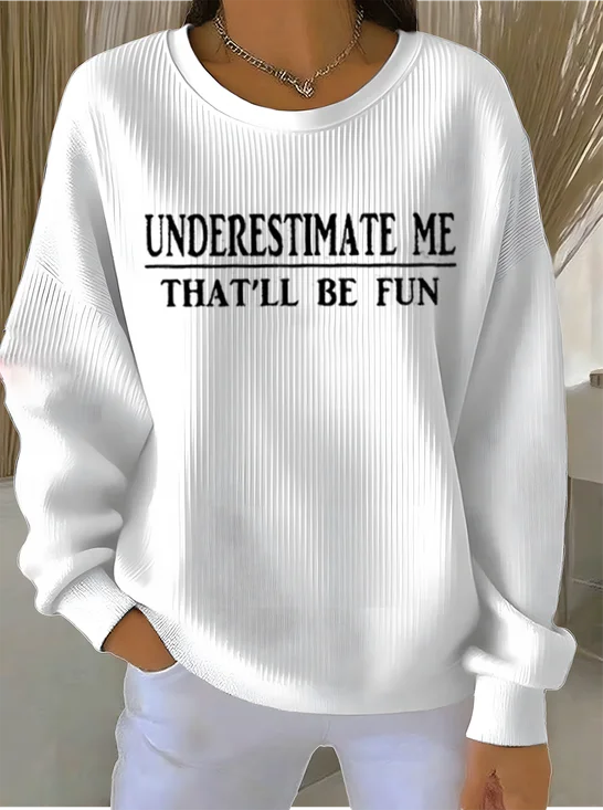 Women
                      Letter Pattern Crew Neck Vintage Spring/Fall Long
                      Sleeve Sweatshirt