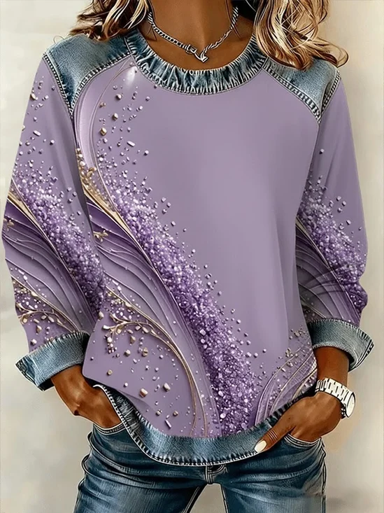 Women
                      Abstract Crew Neck Printing Vintage Spring/Fall
                      Long Sleeve Sweatshirt