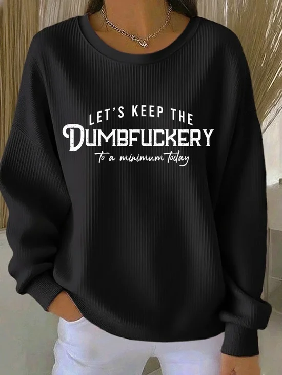 Women Text Letters Crew Neck Printing Casual Spring/Fall Long Sleeve Sweatshirt