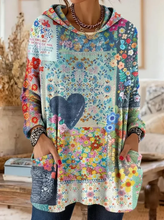 Women
                      Floral Printing Long Sleeve Vintage Daily
                      Spring/Fall Hoodie