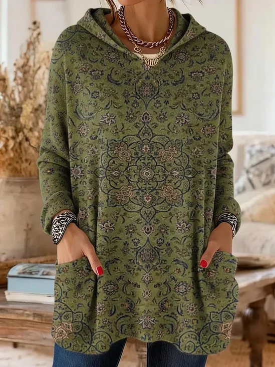 Women
                      Floral Spring/Fall Printing Long Sleeve Vintage
                      Daily Hoodie