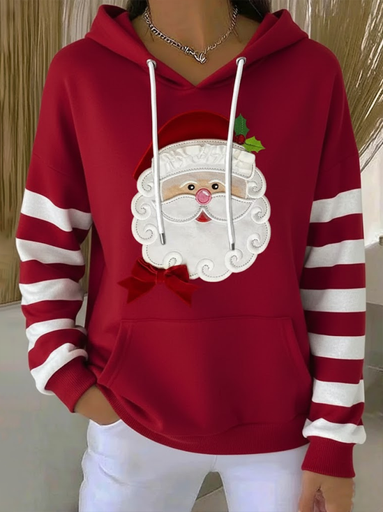 Women Striped Spring/Fall Printing Long Sleeve Casual Daily Hoodie