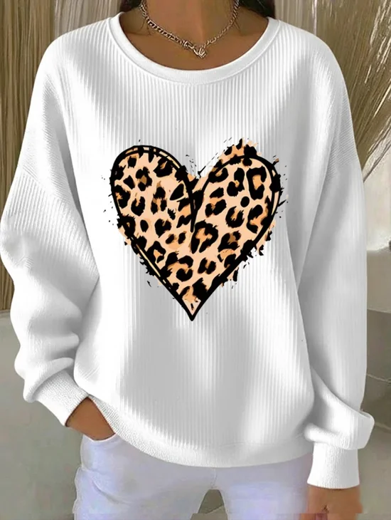 Women
                      Leopard Crew Neck Printing Casual Spring/Fall Long
                      Sleeve Sweatshirt