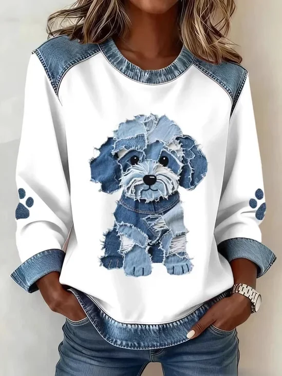 Women
                      Color Block Crew Neck Casual Spring/Fall Long
                      Sleeve Sweatshirt