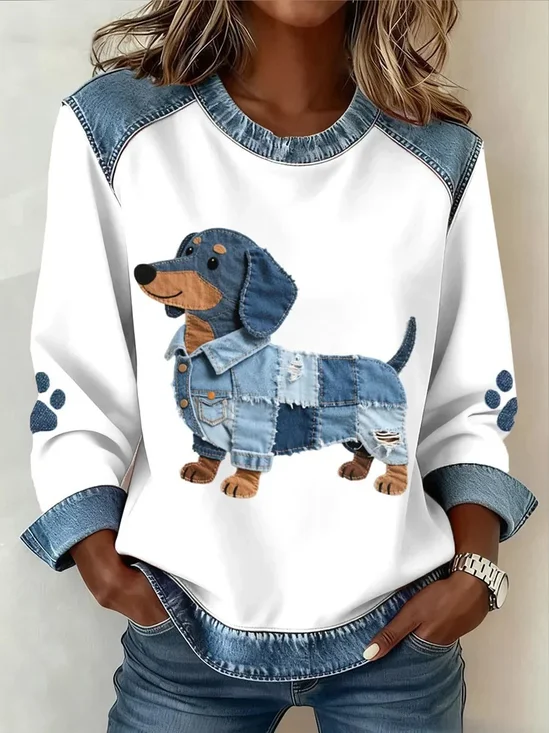 Women
                      Color Block Crew Neck Casual Spring/Fall Long
                      Sleeve Sweatshirt