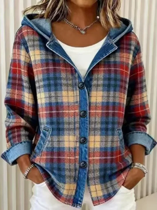 Women Color Block Long Sleeve Casual Daily Spring/Fall Hoodie