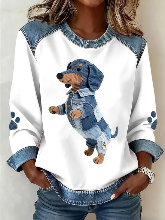 Women
                      Color Block Crew Neck Casual Spring/Fall Long
                      Sleeve Sweatshirt