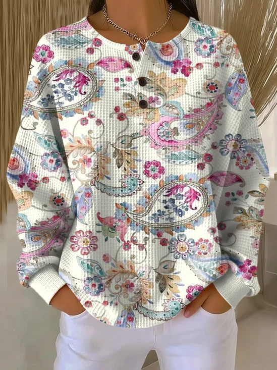 Women
                      Floral Crew Neck Printing Casual Spring/Fall Long
                      Sleeve Sweatshirt