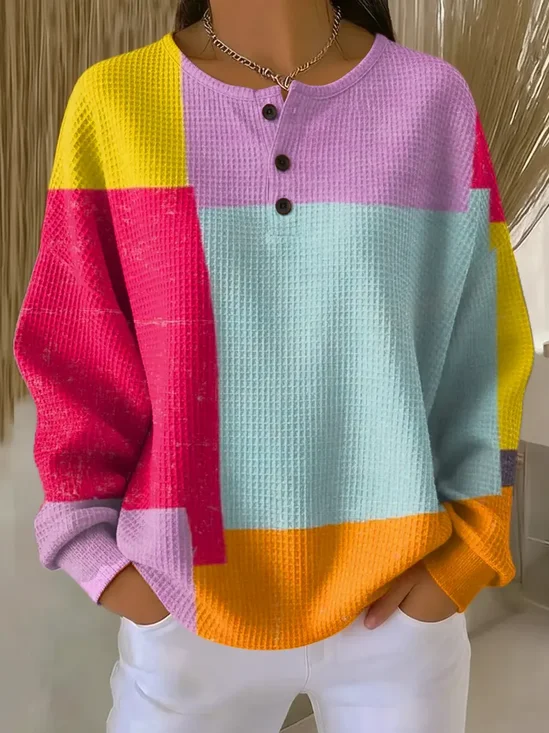 Women
                      Multicolor Block Crew Neck Printing Casual
                      Spring/Fall Long Sleeve Sweatshirt
