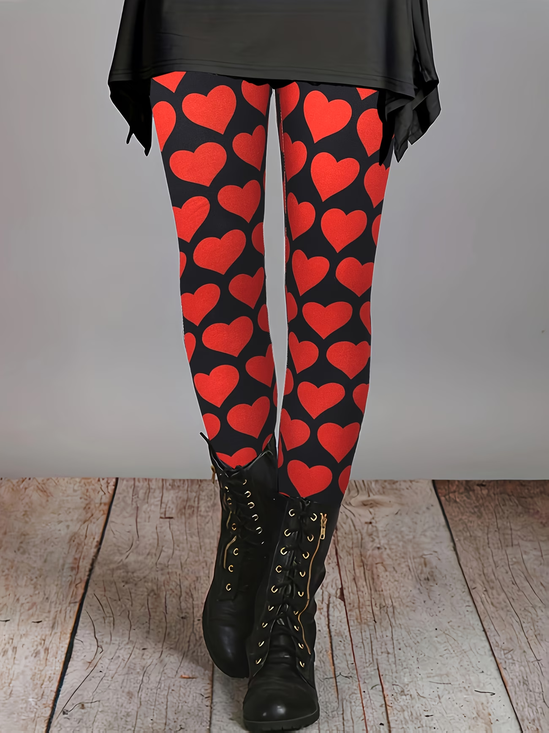 Women Heart/Cordate Casual All Season Printing Long Leggings Trousers