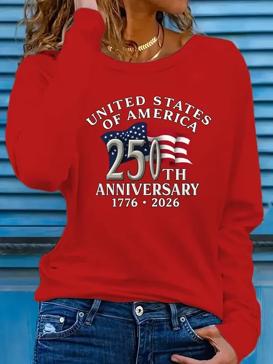 Women
                      Text Letters Long Sleeve Tee T-shirt Crew Neck
                      Printing Casual Graphic Tee Spring/Fall Top