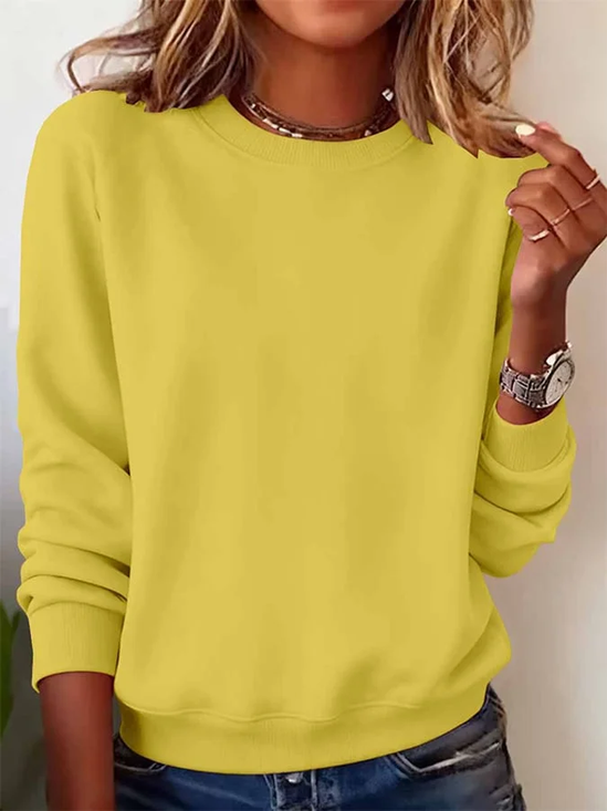 Women
                      Plain Crew Neck Printing Casual Spring/Fall Long
                      Sleeve Sweatshirt