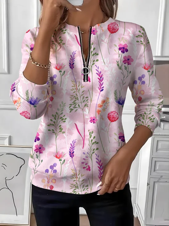 Women
                      Floral Crew Neck Vintage Spring/Fall Long Sleeve
                      Sweatshirt