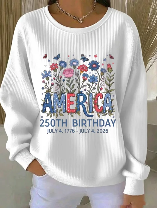 Women
                      Floral Crew Neck Printing Casual Spring/Fall Long
                      Sleeve Sweatshirt