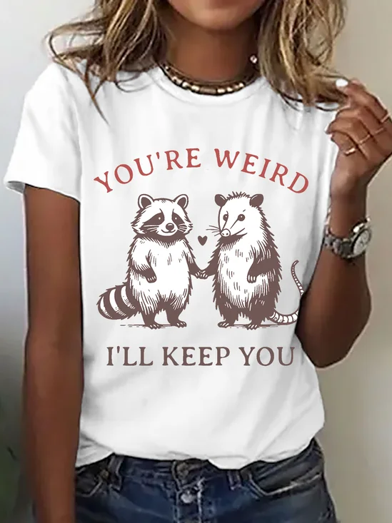 Women
                      Text Letters Short Sleeve Tee T-shirt Crew Neck
                      Casual Summer Top