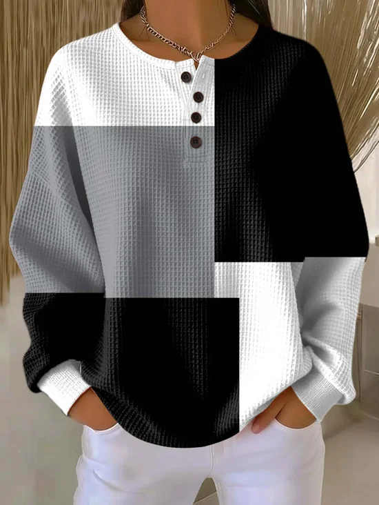 Women
                      Multicolor Block Crew Neck Printing Casual
                      Spring/Fall Long Sleeve Sweatshirt