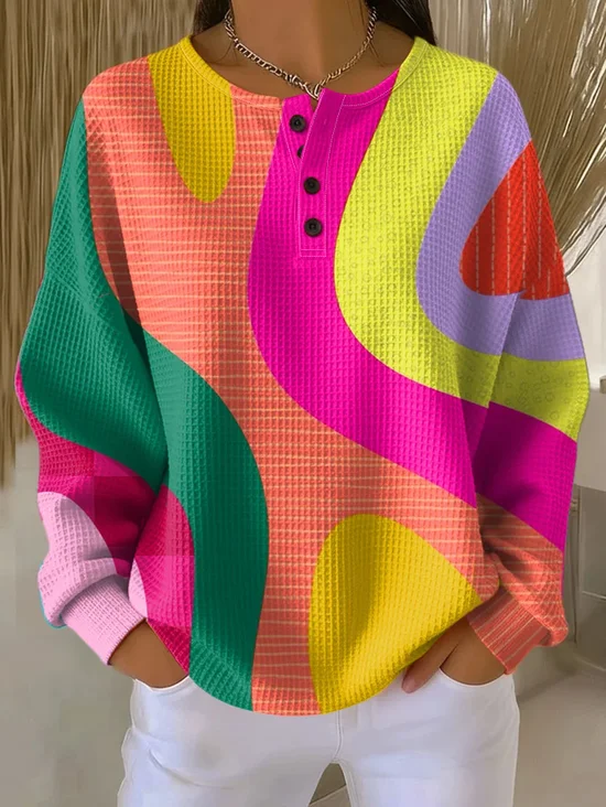 Women
                      Multicolor Block Crew Neck Printing Casual
                      Spring/Fall Long Sleeve Sweatshirt